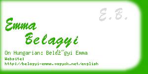 emma belagyi business card